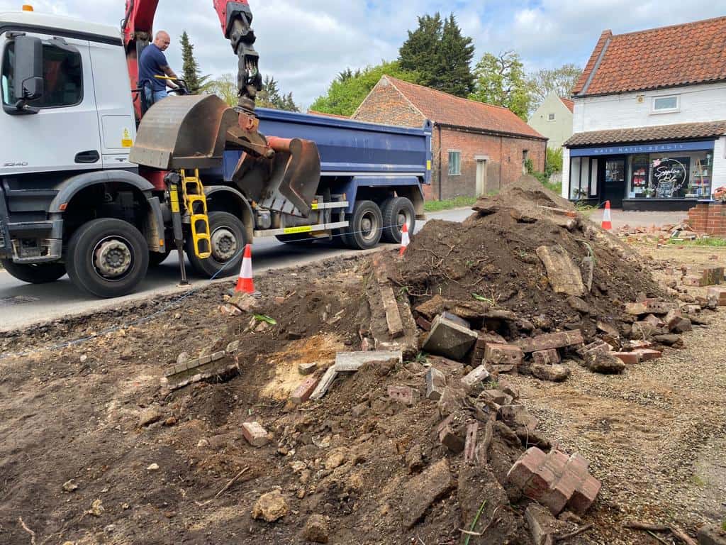 This is a photo of a dig out being carried out for the installation of a new tarmac driveway. Works being carried out by Gravesend Driveways